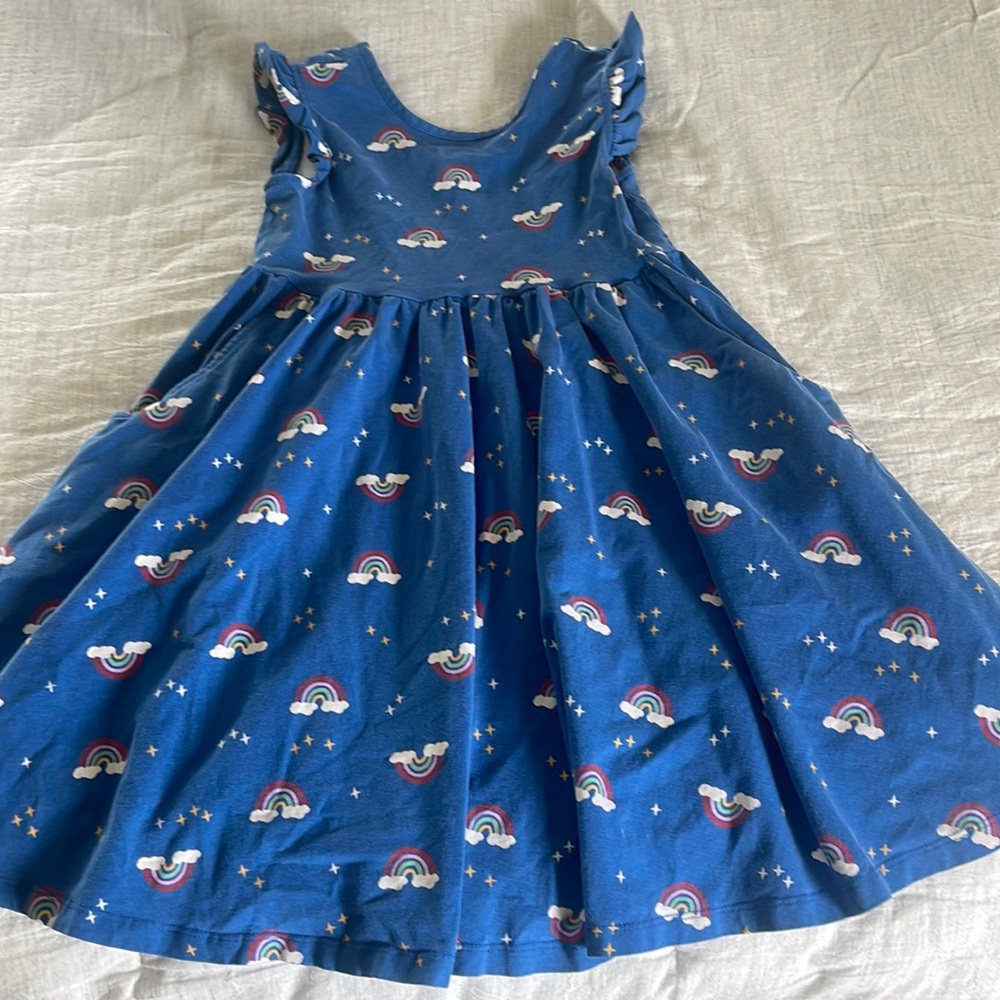Hanna Andersson Rainbow Flutter Skater Dress with Pockets